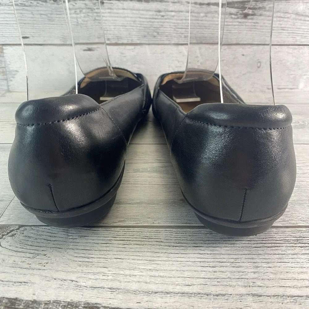 Clarks Gracelin Gemma Shoes Womens 9.5 Wide Black Leather Comfort Classic Flats